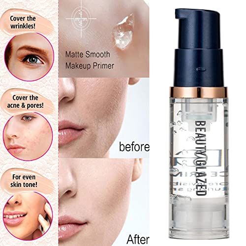 All in One Makeup Kit For Girls12 Colors Matte Shimme Eyeshadow Palette, Buff Beige Foundation Face Primer, Brush, Sponge, Eyebrow Soap Brows Gel, Winged Eyeliner Stamp (SetB)