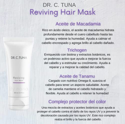 FARMASi Dr C Tuna Advanced Reviving Shampoo & Hair Mask with Capixyl & Trichogen for Hair Growth, 7.6 fl oz / 225 ml Shampoo & 6.7 fl oz / 200 ml Mask, Paraben Free, Natural Scent, Unisex-Adults