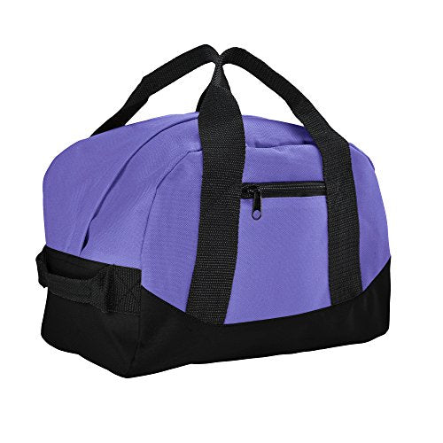Dalix 12" Mini Two Tone Duffle Bag in Purple and Black