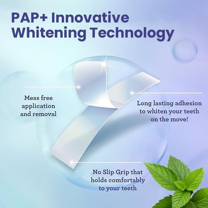 Teeth Whitening Strips, 7/14 Day Treatments, White Strips for Teeth Whitening, Residue-Free, Enamel Safe, Intensive Whitening, Rinse-Free (14 Count)