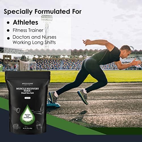 Aromasong Muscle Recovery Bath Soak 3 LB - Natural Bath Salt with Dead Sea Salt, Pure MSM, Magnesium Flakes & Essential Oils for Post Workout Soreness - Made in USA