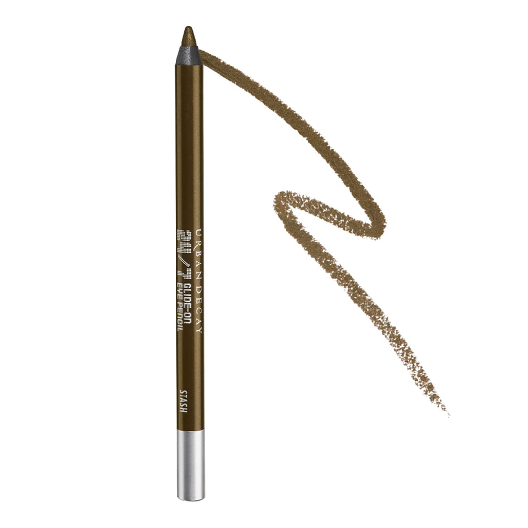 URBAN DECAY 24/7 Glide-On Waterproof Eyeliner Pencil (Stash - Olive Green Shimmer), Smudge-Proof, Transfer-proof, Long-lasting Colored Eye Liners, Hydrating Vitamin E, Cruelty-free - 0.04 oz