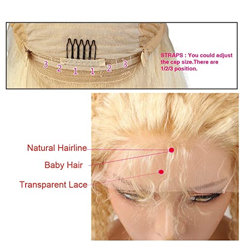 30 Inch Lace Front Wig Human Hair 613 13X6 Transparent Lace Deep Wave 180 Density Free Part Blonde Lace Front Wigs Human Hair Pre Plucked with Baby Hair 613 HD Lace Frontal Wig for Women