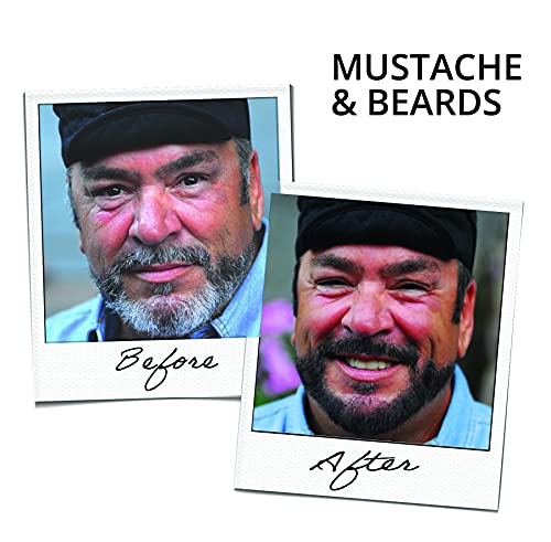 Root touch up hair mascara temporary cover conceal gray roots hair lines eyebrows mens mustache and beards Medium-Brown