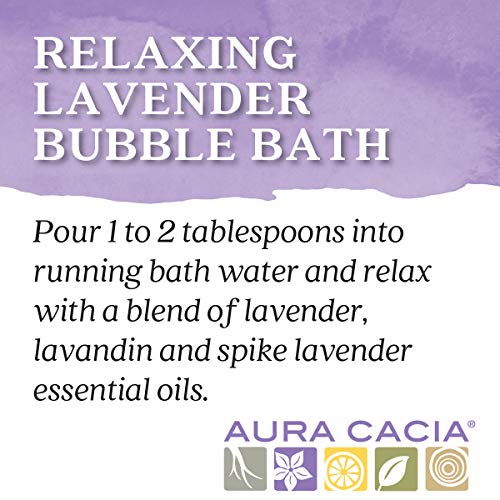 Aura Cacia Relaxing Lavender Bubble Bath, 13 fl oz - Paraben-Free with 100% Pure Essential Oils - Calming and Refreshing Lavender Aromatherapy for Body and Mind