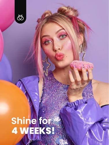 Beetles Glitter Gel Nail Polish 6 Colors Orange Gold Hot Pink Blue Shimmer Silver Colors Sparkly Shiny UV Gel LED Nail Lamp Gel Polish Kit for Home DIY Nail Designs