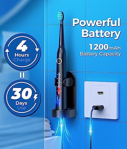 Sonic Electric Toothbrushes for Adults and Kids, 8 Brush Heads Electric Toothbrush with 40000 VPM Deep Clean 5 Modes, Rechargeable Fast Charge 4 Hours Last 30 Days