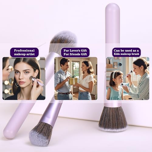 31pcs Makeup Brushes Purple And Makeup Sponges And With Tools Combination Wooden Make up Brushes For Girls Silicone Makeup Brush Cleaner Bowl Professional Makeup Brush Sets For Women(Purple 31pcs)