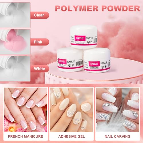BLIFF Acrylic Nail Kit for Beginners - 12 Glitter Acrylic Powder, Professional Nail Art Decoration DIY Tool Supplies for Beginners
