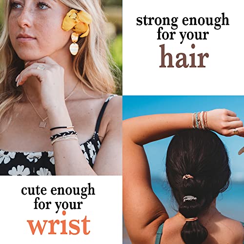 K'lani Inspire Bracelets for Women – Elastic Bracelets and Boho Hair Ties – Cute Hair Ties for Women and Hair Tie Accessories – Stylish Bracelets Boho Style for Hair and Wrist – Set of 5 (Medium)