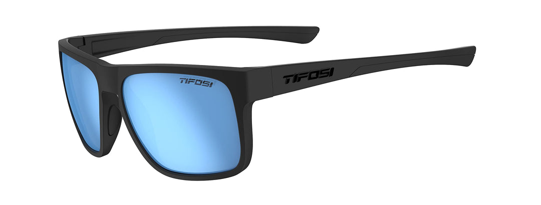 Tifosi Optics Swick Sunglasses (BlackOut/Sky Blue Polarized Lenses), unisex adult