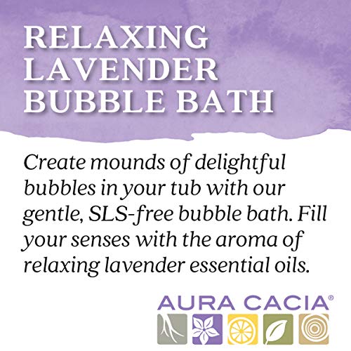 Aura Cacia Relaxing Lavender Bubble Bath, 13 fl oz - Paraben-Free with 100% Pure Essential Oils - Calming and Refreshing Lavender Aromatherapy for Body and Mind