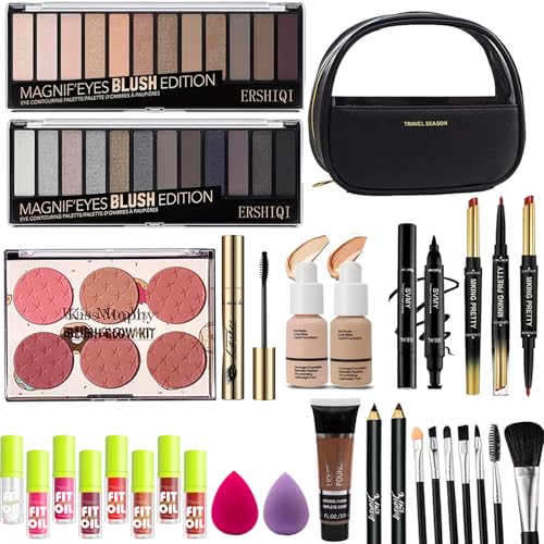 Professional Makeup Set Full Kit All in One Makeup Kit with Cosmetic Bag for Women/Girls&Teenager&Beginners Include Eyeshadow/Eyeliner/Foundation(US-C2-2)