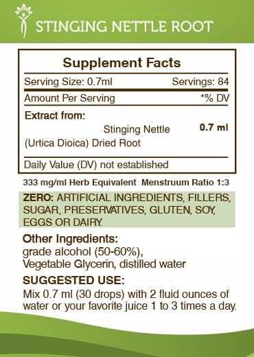 Secrets of the Tribe Stinging Nettle Root Tincture Alcohol Extract, High-Potency Herbal Drops, Tincture Made from Stinging Nettle Urtica Dioica Respiratory and Urinary System Health 2 oz