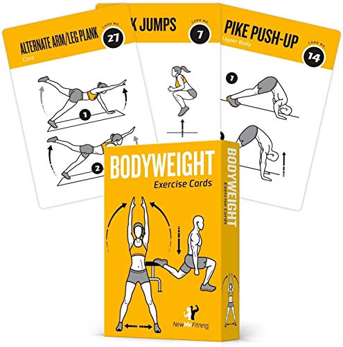 NewMe Fitness Resistance Bands Workout Cards, Instructional Fitness Deck for Women & Men, Beginner Fitness Guide to Training Exercises at Home or Gym