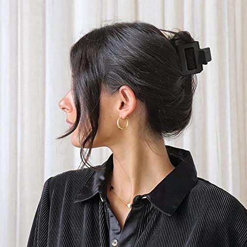 Checkered Tortoise Hair Clips for Women - 4Pcs 2" Small Acetate Claw Barrettes for Thick & Thin Hair