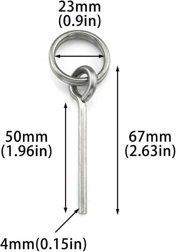 4pcs Tent Pin & Ring Replacement Stainless Steel Tent Pole Connectors for Outdoor Camping Hiking Travel