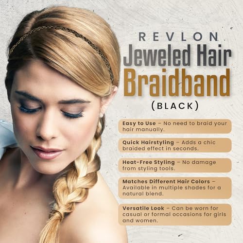 REVLON Hair Jeweled Braidband Ready to Wear (Black)