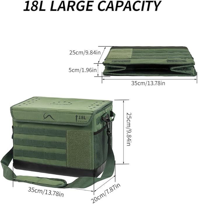 18L Camping Storage Bag, Multifunctional Waterproof Picnic Basket, Tent Stakes Organizer,With Adjustable Shoulder Strap for Hiking Cookware, Travel, Car