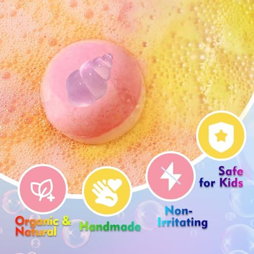 Bath Bombs for Kids with Surprise Toys Inside, 20 Pack Kids Bath Bombs with Glow in The Dark Toys, Natural Handmade Bubble Bath Fizzy Ball, Birthday Christmas Gift Set for Girls Boys