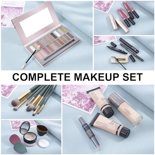 LAZORA Makeup Kit for Women All in One Makeup Sets Makeup Kit for Women Full Kit Teens Makeup Essential Bundle Include 20 Color Eyeshadow Palette Set