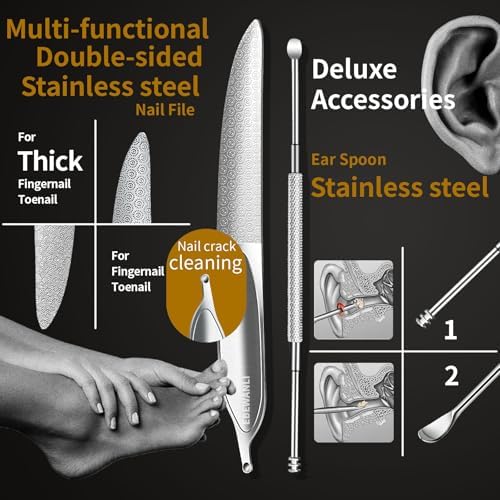 Podiatrist Toenail Clippers for Seniors Thick Toenails, Toe Nail Clippers for Thick Nails for Seniors, Straight Toe Nail Clippers for Men, Ingrown Toenail Clippers and Angled Nail Clipper Set