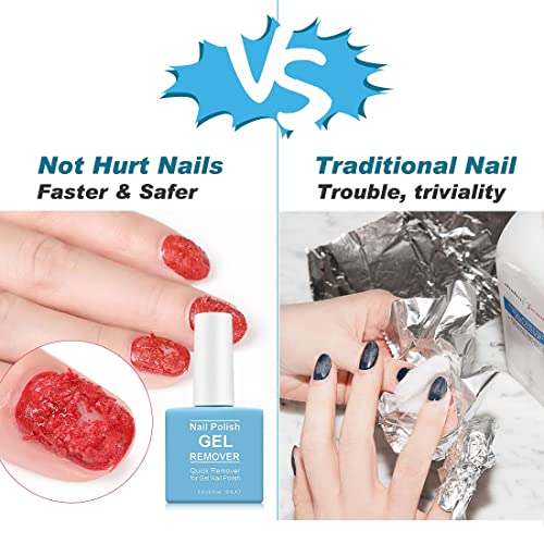 2 Pack Gel Nail Polish Remover, Gel Polish Remover for Nails, Easily Magic Soak-Off Gel Polish in 2-5 Minutes - Safe, No Need For Foil, Soaking Or Wrapping (with 1 Cuticle Pusher and Nail Scraper)