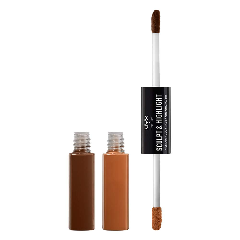 NYX Professional Makeup Sculpt & Highlight Face Duo, Espresso/Honey, 0.34 Ounce