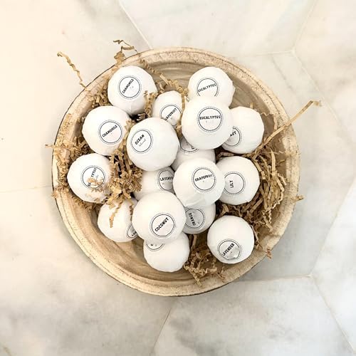 Natural & Organic Bath Bombs with a Variety of Essential Oils, Dye and Paraben Free, Vegan, at Home Spa, Set of 6 (60 gram)