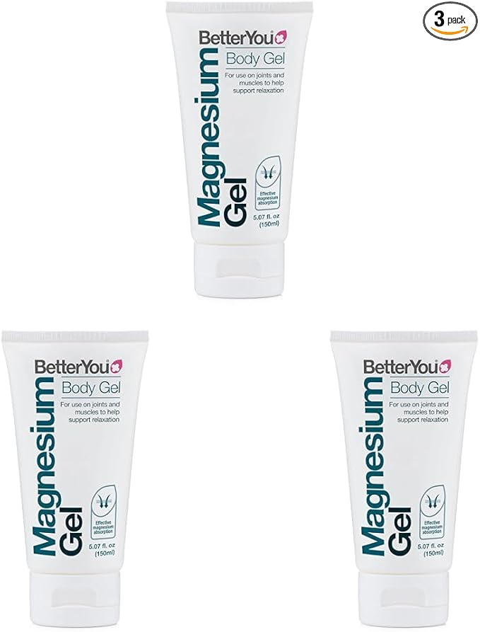 BetterYou Magnesium Gel - Relaxing Muscle Rub - Topical Magnesium for Effective Absorption - Tense Joint Support and Sore Muscle Relief - 5.07 oz (Pack of 3)