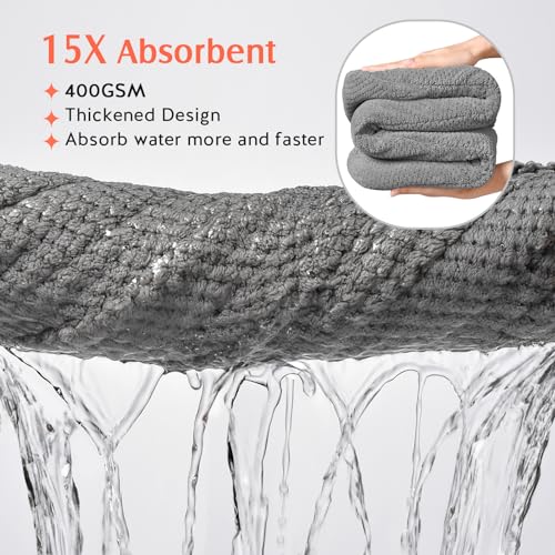 YFONG 2 Pack Large Microfiber Hair Towel Wrap, Super Absorbent Quick Dry Hair Turban for Drying Long Thick Curly Hair, Anti Frizz, Drying Towel with Button