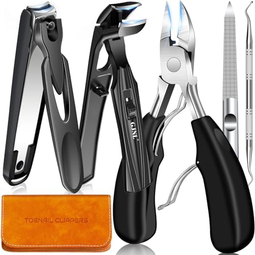 Toenail Clippers for Seniors Thick Nails - Angled Head Large Toe Nail Clippers for Men, Heavy Duty Ingrown Toenail Clippers for Thick Toenails with Wide Jaw, Sharp Nail Cutter with Catcher Long Handle