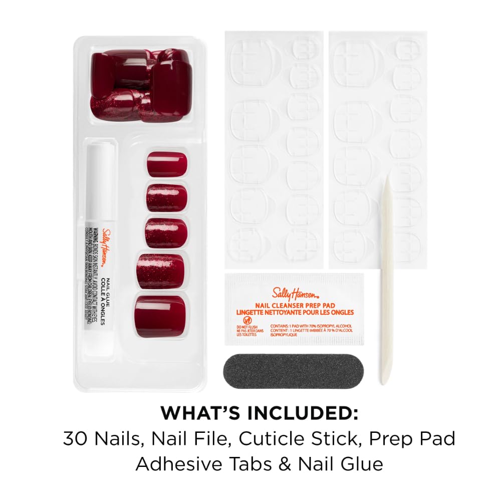 Sally Hansen Instant Cuticle Remover | Infrared Press-On Nails Kit – 15 Sec Gel