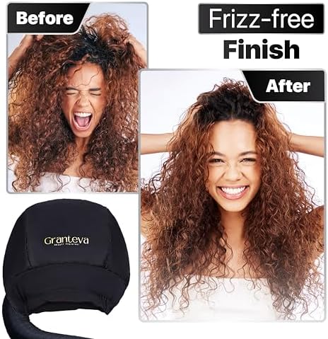 Hooded Hair Dryer with Dual Turbo Airflow & Soft Headband – Speeds Up Drying for Curly Hair, Reduces Heat on Ears & Neck – Large Hair Dryer Bonnet for Deep Conditioning at Home, Portable Use