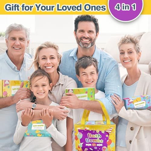 Bath Bombs for Kids with Surprise Inside, 32 Pack Bath Bombs with Land & Sea Animal Toys, Handmade Fizzy Bubble Children Bath Ball Gift Set for Kids Birthday, Christmas, Mothers Day Gifts for Daughter