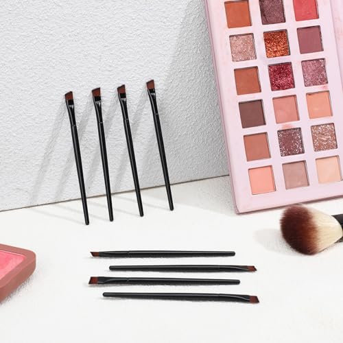 300 PCS Disposable Angled Brow Brushes for Eyebrows Bulk Eyebrow Tint Brush Flat Tapered Tinting Concealer Brush Eye Shadow Applicator Sticks Eyeliner Makeup Brushes