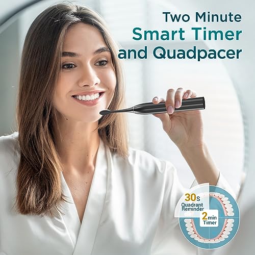 Electric Toothbrush for Adults with 8 Brush Heads, Sonic Toothbrush Rechargeable with a Holder & Travel Case, 2.5 Hours Charge for 120 Days Use