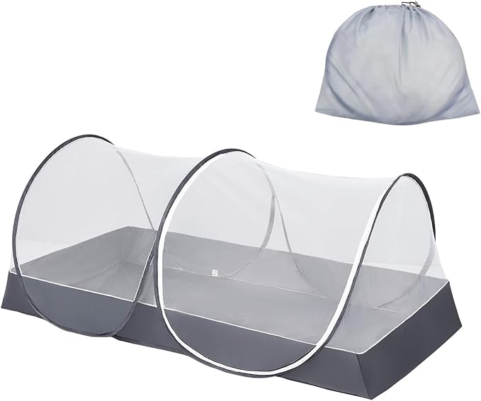 Akiky Pop Up Mosquito Tent,Large Folding Mosquito Netting with Net Bottom for Free Installation-Portable Foldable Mosquito Net for Twin Size Bed Camping Travel