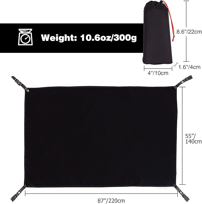 REDCAMP Ultralight Tent Footprint for 1-2 Person Tent, 87"x55" Multifunctional Waterproof Camping Tarp for Outdoor Hiking