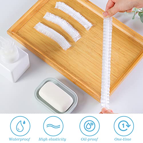 300 Pcs Disposable Shower Caps, 20.5In Large Plastic Bath Caps for Hair Treatment, Spa, Home, Kitchen, Hotel, Travel