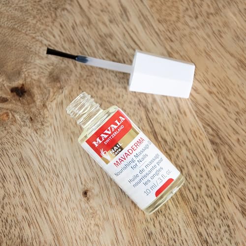 Mavala Mavaderma Nourishing Massage Oil for Nails, Nail Care, Nail Hardener, Cuticle Oil Nail Growth, Moisturizing & Healing Treatment for Cracked Nails & Rigid Cuticles (0.3 Ounce)