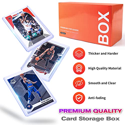 Arjiekwei 3"X4" Card Sleeves Top Loaders for Cards, Baseball Card Protectors Hard Plastic, Premium Toploaders Card Holder Penny Sleeves for Trading Sports Football Cards(100 Toploaders)