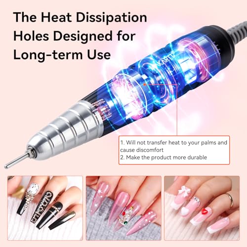 Makartt Nail Drill Handpiece for Up200 Machine:Professional Electric File Remove Gel Polish Poly Nail Gel Black B-05 Removing for Removing Acrylic Nail Polish Acrylic Nail Tools