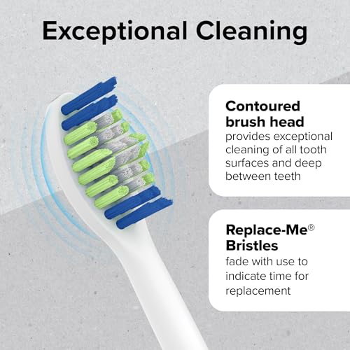 REACH SmileSonic Pro Essential Clean Replacement Toothbrush Brush Heads, Compatible with Philips Sonicare Click-On Power Toothbrushes, Replace-Me Bristles, 5 Count