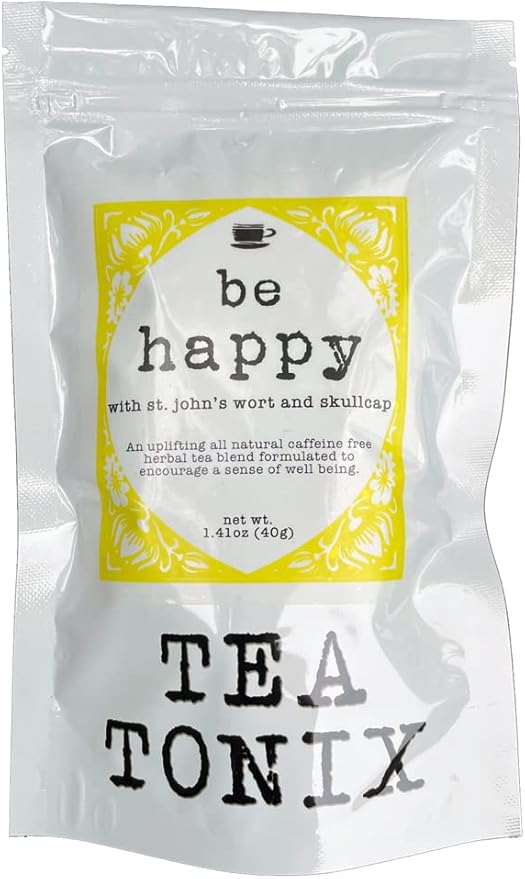 BE HAPPY Tea with St. John's Wort, Vervain, and Skullcap 40g (1.41oz) - an Uplifting, Caffeine Free Herbal Tea