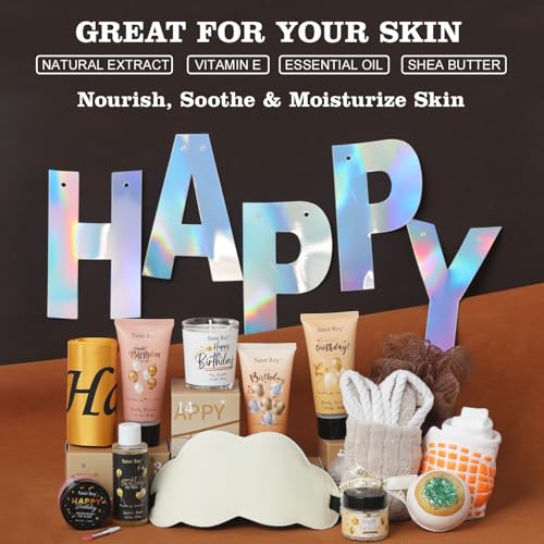 Birthday Gifts for Women & Men，Happy Birthday Surprise Box, 14pcs Luxury Spa Gifts, Gift Box for Mens Unique with Hand Cream, Holiday Advent Calendar, Skin Care Gift Sets for birthday