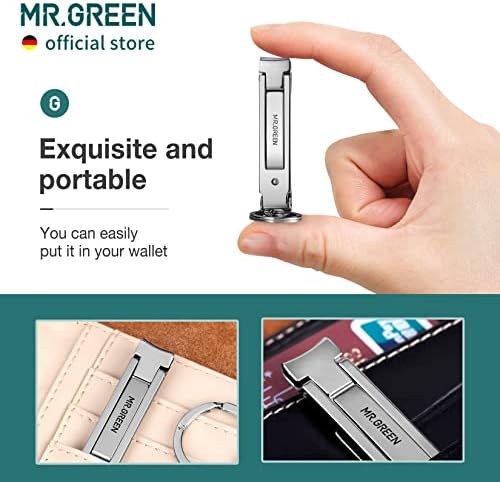 MR.GREEN Collapsible Nail Clippers Small and Thin Portable Travel Nail Scissors Cutter Stainless Steel Manicure Tools with Nail Files (Eco-Packaging)