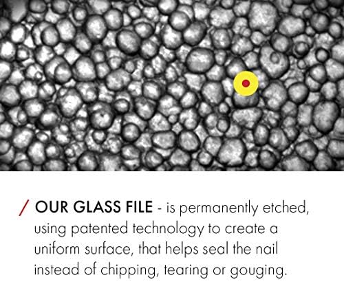 GERMANIKURE Gray Glass Moonfile in Suede Case, Ethically Made in Czech Republic, Easy Guided Nail File