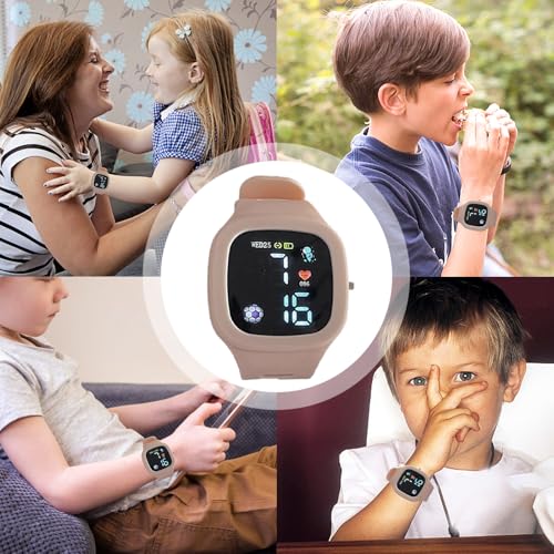 Ynnhik Children Digital Timepiece - Rectangular Glow Watch, Multicolor Electronic Face, Soft Rubber Strap | Bright Illuminated Feature, Fun Training Gadget Gift Idea Perfect Boys Ages Three Ten