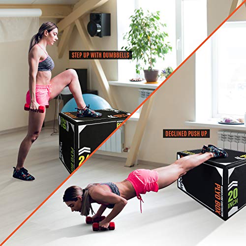 Yes4All 3-in-1 Soft Plyo Box Wooden Core – for Shins - Non-Slip Multi-Use Plyometric Box for Jumping, Conditioning, and Strength Training - Alley-Oop - 16x14x12